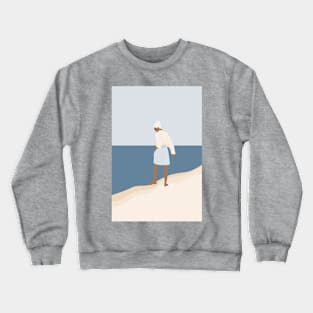 Woman Beach Ocean Crewneck Sweatshirt